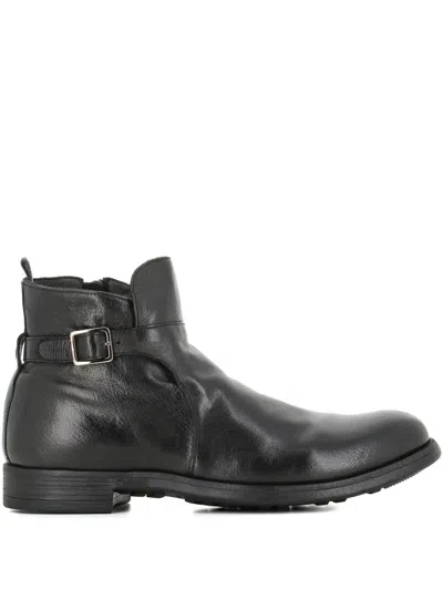 Officine Creative Buckle Zip Boots In Black