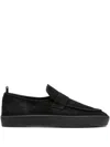 Officine Creative Bug Suede Loafers In Black