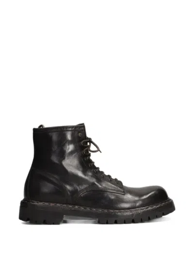 Officine Creative Bulla Dd Lug 116 Combat Boots In Black