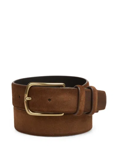 Officine Creative Calf Suede Buckle-fastening Belt In Brown