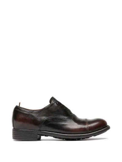 Officine Creative Calixte 003 Patina Leather Derby In Brown