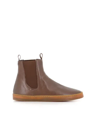 Officine Creative Pull-tab Leather Boots In Brown