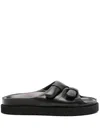 Officine Creative Chora Leather Slides In Black