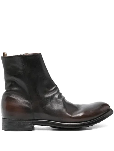 Officine Creative Chronicle Leather Boots In Brown