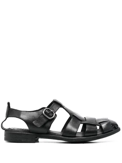 Officine Creative Chronicle Leather Sandals In Black