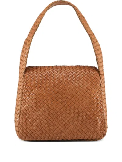 Officine Creative Class Woven Leather Shoulder Bag In Brown
