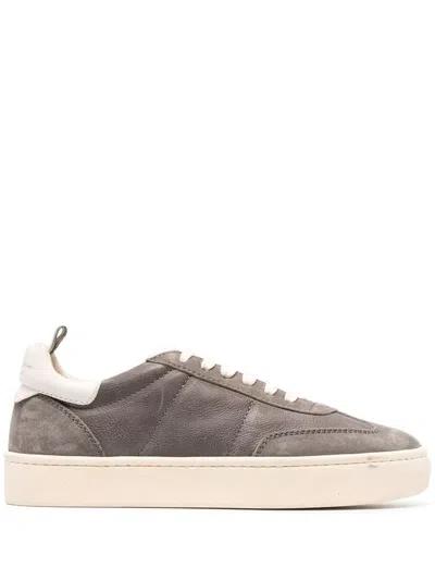 Officine Creative Combined Suede-leather Sneakers In Gray