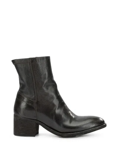 Officine Creative Denner 127 Block-heel Leather Boots In Black