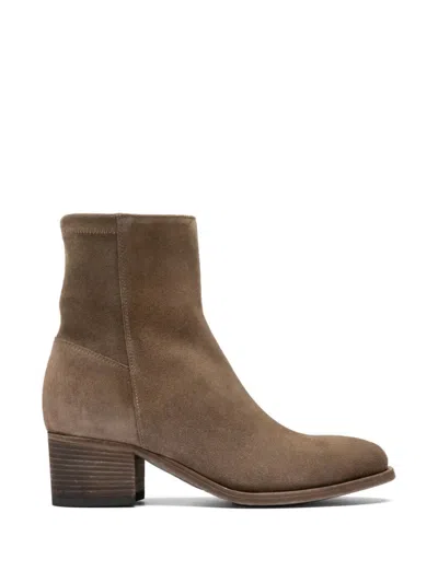 Officine Creative 데너 127 지퍼 버팔로 레더 부츠 In Brown