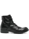 Officine Creative Diary 010 Lace-up Zip Boots In Black
