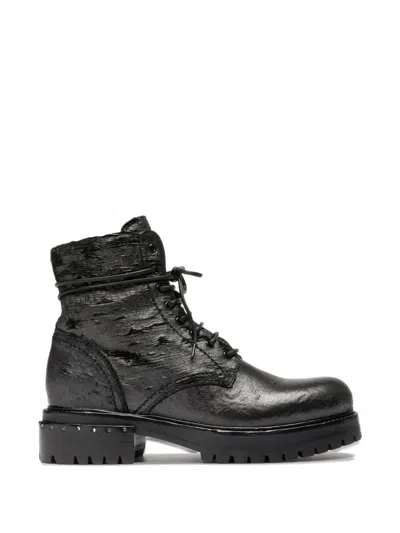 Officine Creative Domitille Lace-up Leather Boots In Black
