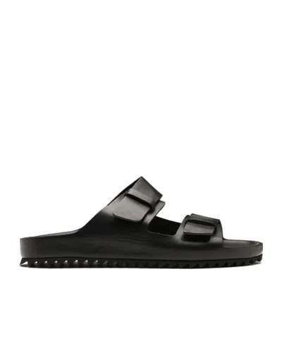 Officine Creative Double Strap Flat Sandals In Black