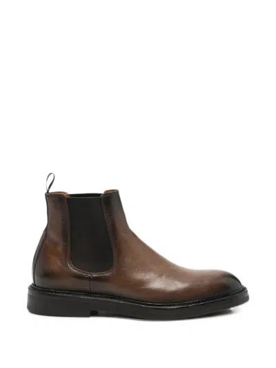 Officine Creative Dude Flexi Chelsea Boots In Brown