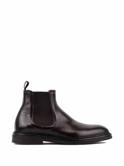 Officine Creative Dude Flexi Leather Chelsea Boots In Burgundy