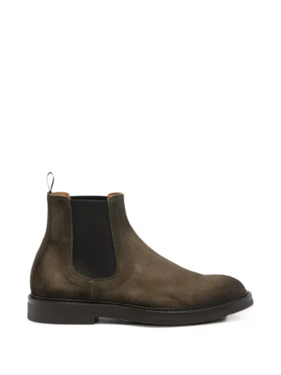 Officine Creative Dude Flexi Suede Chelsea Boots In Brown