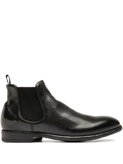 Officine Creative Elastic-panel Leather Boots In Black