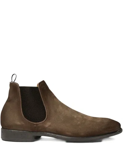 Officine Creative Elastic-sided Suede Boots In Brown