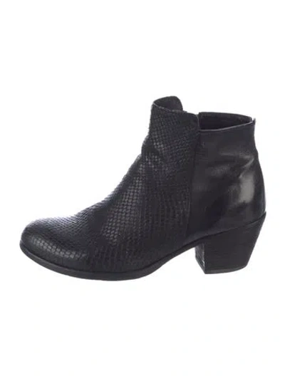 Pre-owned Officine Creative Embossed Leather Boots In Black