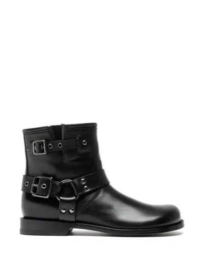 Officine Creative Emerald 016 Leather Harness Boots In Black