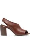 Officine Creative Felicia 005 Peep-toe Block-heel Sandals In Brown