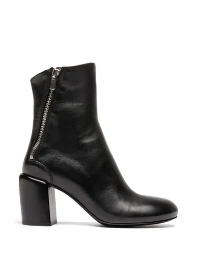 Officine Creative 펠리시아 지퍼 레더 부츠 In Black