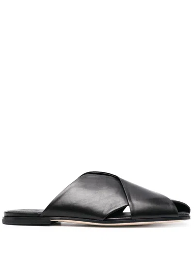 Officine Creative Fidel 008 Cut-out Leather Sandals In Black