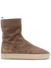 Officine Creative Flat-sole Leather Boots In Brown