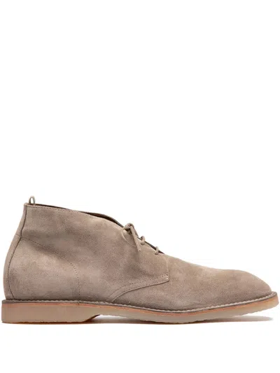 Officine Creative Flexus Lace-up Suede Boots In Brown