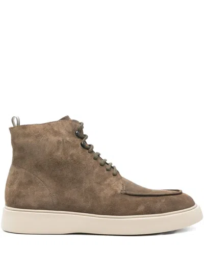 Officine Creative Frame 002 Suede Ankle Boots In Brown