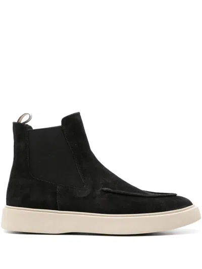 Officine Creative Frame 003 Suede Chelsea Boots In Black