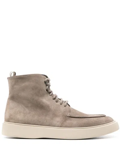 Officine Creative Frame 004 High-top Suede Sneakers In Neutral