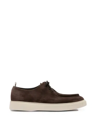 Officine Creative Frame Suede Derby Shoes In Brown