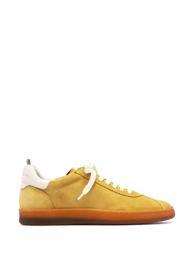Officine Creative Ginnasio 101 Suede Panelled Low-top Sneakers In Gold