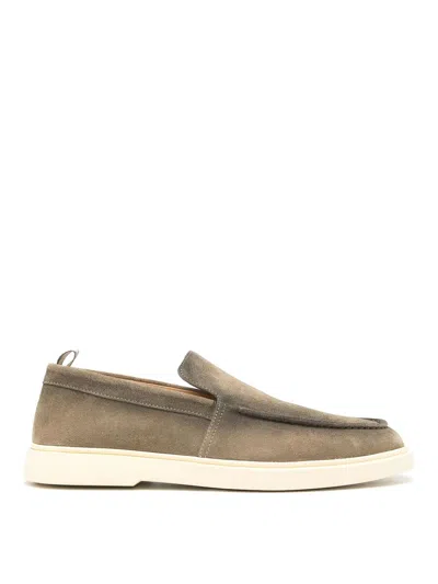 Officine Creative Bones 002 Suede Loafers In Grey