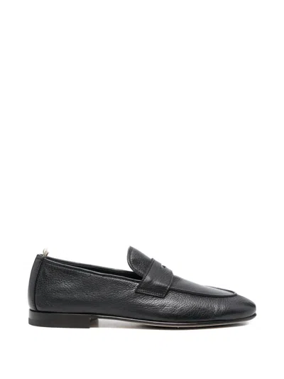 Officine Creative Grained Loafers In Black
