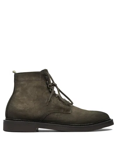 Officine Creative Green Rubber Ankle Boots