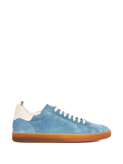 Officine Creative Halo 001 Leather-trimmed Suede Sneakers In Blue