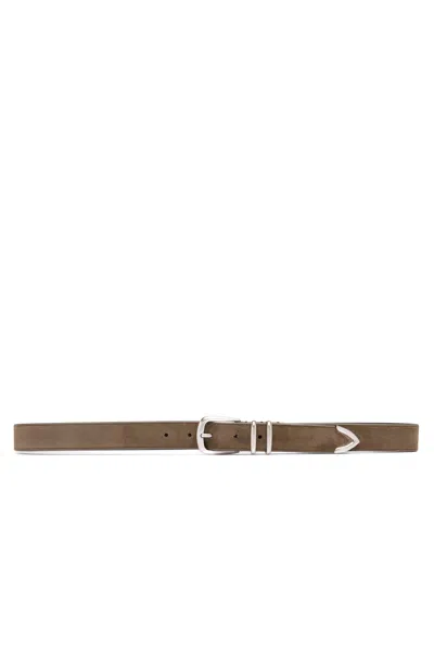 Officine Creative Handcrafted Suede Leather Classic Belt In Black