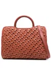 Officine Creative Helen 025 Woven Tote Bag In Brown
