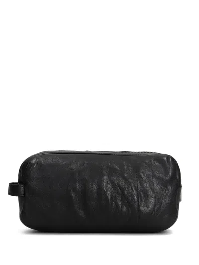Officine Creative Helmet 054 Leather Clutch Bag In Black