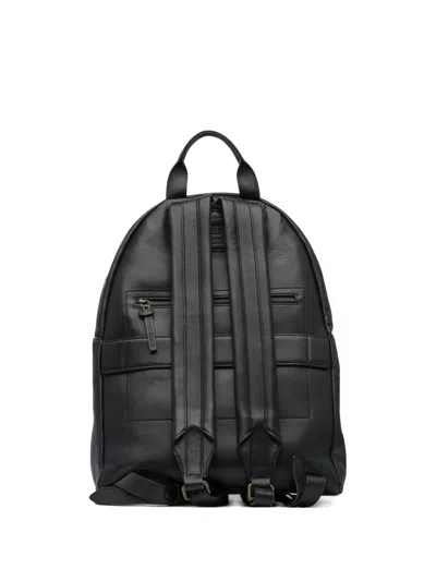 Officine Creative Helmet 30 Zip-fastening Leather Backpack In Black