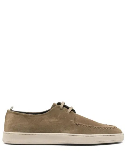 Officine Creative Herbie Boat Shoes In Green