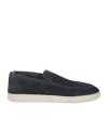 Officine Creative Herbie 001 Loafers In Black Suede In Navy Blue