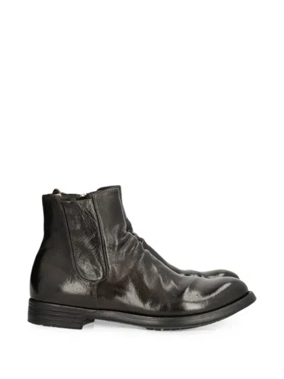 Officine Creative Hive 036 Buffalo Leather Chelsea Boots In Brown