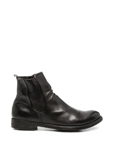 Officine Creative Hive 036 Side-zip Leather Boots In Black