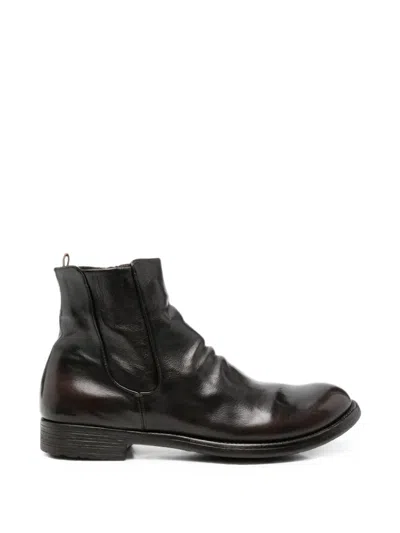 Officine Creative Hive Side-zip Leather Ankle Boots In Black