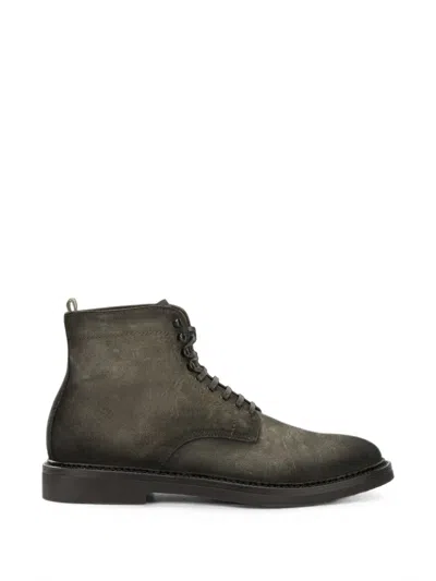 Officine Creative Hopkins Flexi 203 Lace-up Suede Boots In Green