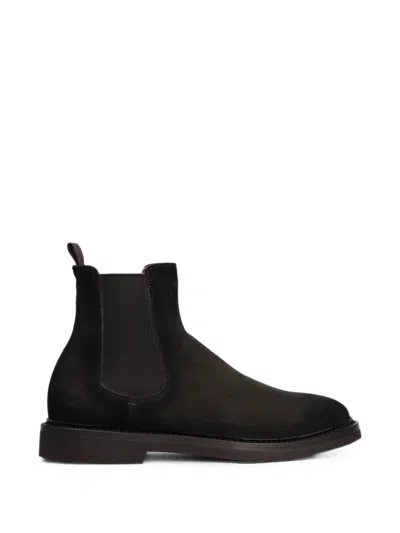 Officine Creative Hopkins Flexi 204 Suede Chelsea Boots In Brown