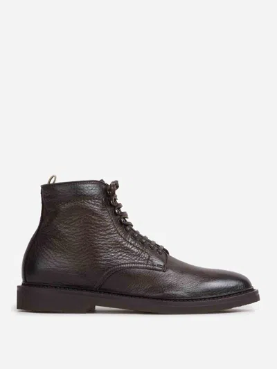 Officine Creative Hopkins Leather Ankle Boots In Brown