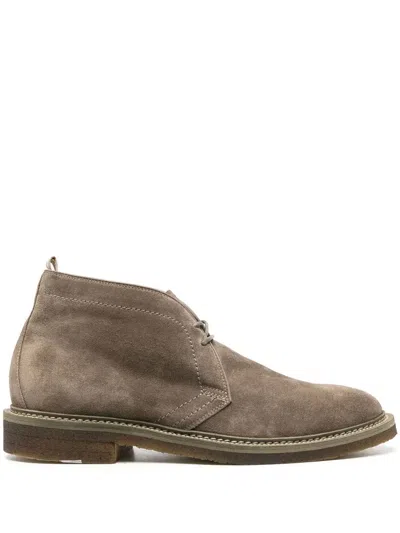 Officine Creative Hopkins Suede Boots In Grey